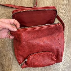 Deena and Ozzy Red Leather Bag